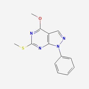 molecular formula C13H12N4OS B2710132 4-甲氧基-6-甲基硫代-1-苯基吡唑并[3,4-d]嘧啶 CAS No. 866136-52-9