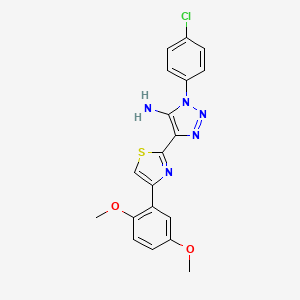 1-(4-chlorophenyl)-4-[4-(2,5-dimethoxyphenyl)-1,3-thiazol-2-yl]-1H-1,2,3-triazol-5-amine