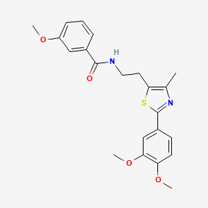 molecular formula C22H24N2O4S B2710136 N-[2-[2-(3,4-dimethoxyphenyl)-4-methyl-1,3-thiazol-5-yl]ethyl]-3-methoxybenzamide CAS No. 893997-24-5