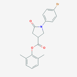 molecular formula C19H18BrNO3 B271014 2,6-Dimethylphenyl 1-(4-bromophenyl)-5-oxo-3-pyrrolidinecarboxylate 