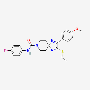 2-(ethylthio)-N-(4-fluorophenyl)-3-(4-methoxyphenyl)-1,4,8-triazaspiro[4.5]deca-1,3-diene-8-carboxamide