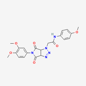 2-(5-(3,4-dimethoxyphenyl)-4,6-dioxo-4,5,6,6a-tetrahydropyrrolo[3,4-d][1,2,3]triazol-1(3aH)-yl)-N-(4-methoxyphenyl)acetamide