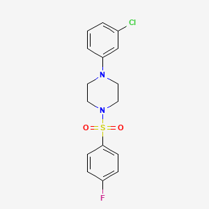 molecular formula C16H16ClFN2O2S B2710167 1-(3-Chlorophenyl)-4-(4-fluorobenzenesulfonyl)piperazine CAS No. 313981-59-8
