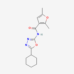 molecular formula C15H19N3O3 B2710170 N-(5-cyclohexyl-1,3,4-oxadiazol-2-yl)-2,5-dimethylfuran-3-carboxamide CAS No. 1172380-69-6