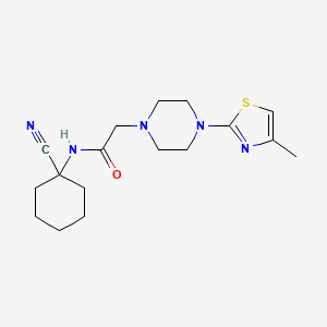molecular formula C17H25N5OS B2710172 N-(1-Cyanocyclohexyl)-2-[4-(4-methyl-1,3-thiazol-2-yl)piperazin-1-yl]acetamide CAS No. 2177616-32-7