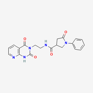 molecular formula C20H19N5O4 B2710174 N-(2-(2,4-dioxo-1,2-dihydropyrido[2,3-d]pyrimidin-3(4H)-yl)ethyl)-5-oxo-1-phenylpyrrolidine-3-carboxamide CAS No. 2034270-53-4
