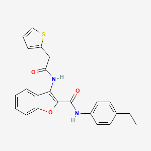 molecular formula C23H20N2O3S B2710181 N-(4-ethylphenyl)-3-(2-(thiophen-2-yl)acetamido)benzofuran-2-carboxamide CAS No. 888461-31-2