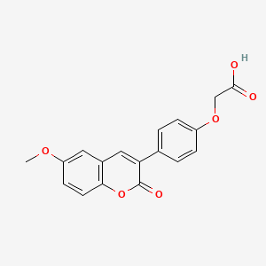 molecular formula C18H14O6 B2710186 2-[4-(6-methoxy-2-oxo-2H-chromen-3-yl)phenoxy]acetic acid CAS No. 951626-81-6