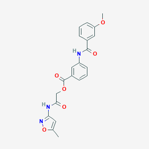 molecular formula C21H19N3O6 B271019 2-[(5-Methyl-3-isoxazolyl)amino]-2-oxoethyl 3-[(3-methoxybenzoyl)amino]benzoate 