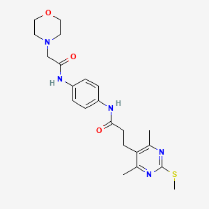 molecular formula C22H29N5O3S B2710191 3-[4,6-dimethyl-2-(methylsulfanyl)pyrimidin-5-yl]-N-{4-[2-(morpholin-4-yl)acetamido]phenyl}propanamide CAS No. 1111534-79-2