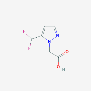 molecular formula C6H6F2N2O2 B2710192 2-[5-(Difluoromethyl)pyrazol-1-yl]acetic acid CAS No. 1785434-15-2