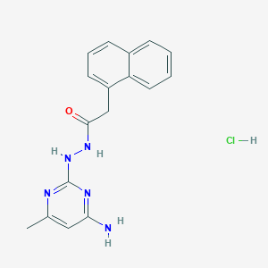 molecular formula C17H18ClN5O B2710199 N'-(4-amino-6-methylpyrimidin-2-yl)-2-(naphthalen-1-yl)acetohydrazide hydrochloride CAS No. 2034570-21-1
