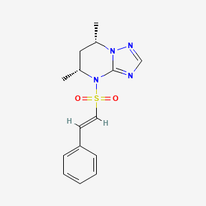 (5R,7S)-5,7-Dimethyl-4-[(E)-2-phenylethenyl]sulfonyl-6,7-dihydro-5H-[1,2,4]triazolo[1,5-a]pyrimidine