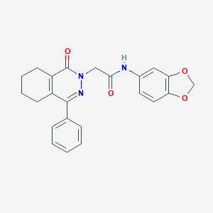 molecular formula C23H21N3O4 B271022 N-1,3-benzodioxol-5-yl-2-(1-oxo-4-phenyl-5,6,7,8-tetrahydrophthalazin-2(1H)-yl)acetamide 