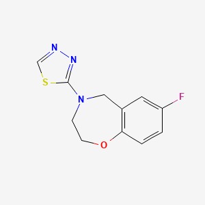 molecular formula C11H10FN3OS B2710225 7-Fluoro-4-(1,3,4-thiadiazol-2-yl)-2,3,4,5-tetrahydrobenzo[f][1,4]oxazepine CAS No. 2034513-99-8