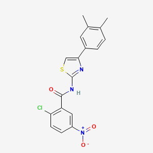 2-chloro-N-[4-(3,4-dimethylphenyl)-1,3-thiazol-2-yl]-5-nitrobenzamide