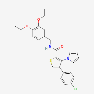 4-(4-chlorophenyl)-N-(3,4-diethoxybenzyl)-3-(1H-pyrrol-1-yl)thiophene-2-carboxamide