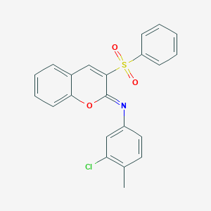 molecular formula C22H16ClNO3S B2710240 (Z)-3-chloro-4-methyl-N-(3-(phenylsulfonyl)-2H-chromen-2-ylidene)aniline CAS No. 904453-76-5