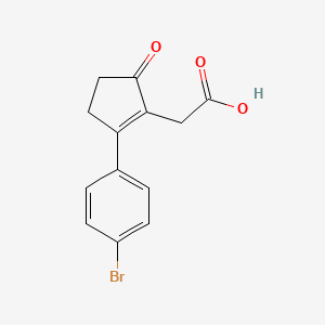 molecular formula C13H11BrO3 B2710248 [2-(4-Bromophenyl)-5-oxocyclopent-1-en-1-yl]acetic acid CAS No. 780813-06-1
