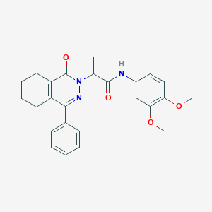 molecular formula C25H27N3O4 B271025 N-(3,4-dimethoxyphenyl)-2-(1-oxo-4-phenyl-5,6,7,8-tetrahydrophthalazin-2(1H)-yl)propanamide 