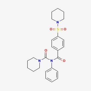 molecular formula C24H29N3O4S B2710256 N-phenyl-N-(4-(piperidin-1-ylsulfonyl)benzoyl)piperidine-1-carboxamide CAS No. 899951-11-2