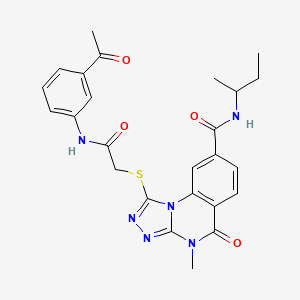 molecular formula C25H26N6O4S B2710259 1-((2-((3-乙酰苯基)氨基)-2-氧代乙基)硫)-N-(丁基)-4-甲基-5-氧代-4,5-二氢-[1,2,4]三唑并[4,3-a]喹唑啉-8-甲酰胺 CAS No. 1114653-86-9