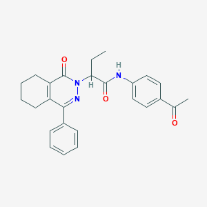 molecular formula C26H27N3O3 B271026 N-(4-acetylphenyl)-2-(1-oxo-4-phenyl-5,6,7,8-tetrahydrophthalazin-2(1H)-yl)butanamide 