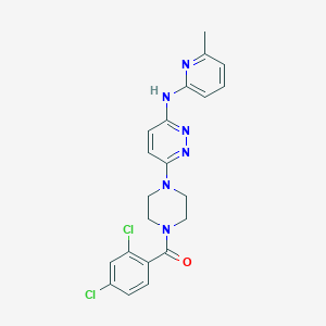 molecular formula C21H20Cl2N6O B2710262 (2,4-二氯苯基)(4-(6-((6-甲基吡啶-2-基)氨基)吡啶并[1,6]嘧啶-3-基)哌嗪-1-基)甲酮 CAS No. 1021072-99-0