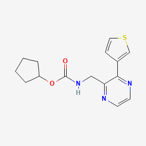 cyclopentyl N-{[3-(thiophen-3-yl)pyrazin-2-yl]methyl}carbamate