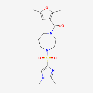 (4-((1,2-dimethyl-1H-imidazol-4-yl)sulfonyl)-1,4-diazepan-1-yl)(2,5-dimethylfuran-3-yl)methanone