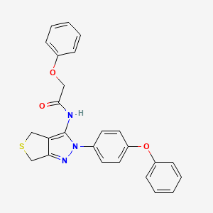 molecular formula C25H21N3O3S B2710268 2-phenoxy-N-(2-(4-phenoxyphenyl)-4,6-dihydro-2H-thieno[3,4-c]pyrazol-3-yl)acetamide CAS No. 396724-79-1