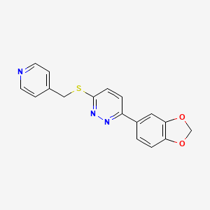 molecular formula C17H13N3O2S B2710269 3-(苯并[d][1,3]二氧杂环-5-基)-6-((吡啶-4-基甲基)硫)吡啶并[1,2-a]嘧啶 CAS No. 941992-20-7