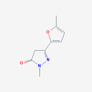 molecular formula C9H10N2O2 B2710273 1-methyl-3-(5-methylfuran-2-yl)-4,5-dihydro-1H-pyrazol-5-one CAS No. 1601718-79-9