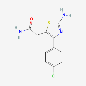 molecular formula C11H10ClN3OS B2710278 2-[2-Amino-4-(4-chlorophenyl)-1,3-thiazol-5-yl]acetamide CAS No. 70588-67-9
