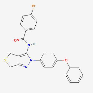 4-bromo-N-[2-(4-phenoxyphenyl)-4,6-dihydrothieno[3,4-c]pyrazol-3-yl]benzamide