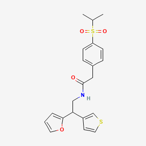 N-[2-(furan-2-yl)-2-(thiophen-3-yl)ethyl]-2-[4-(propane-2-sulfonyl)phenyl]acetamide
