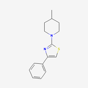 molecular formula C15H18N2S B2710285 2-(4-Methylpiperidin-1-yl)-4-phenylthiazole CAS No. 345990-52-5