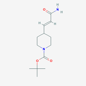molecular formula C13H22N2O3 B2710287 Tert-butyl 4-[(E)-3-amino-3-oxoprop-1-enyl]piperidine-1-carboxylate CAS No. 1000553-66-1