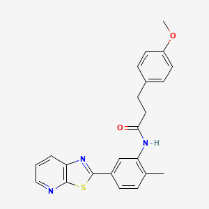 3-(4-methoxyphenyl)-N-(2-methyl-5-(thiazolo[5,4-b]pyridin-2-yl)phenyl)propanamide
