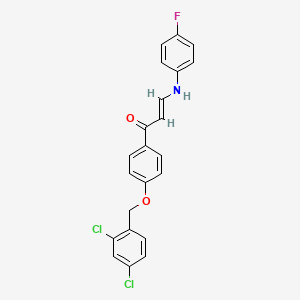 (E)-1-[4-[(2,4-dichlorophenyl)methoxy]phenyl]-3-(4-fluoroanilino)prop-2-en-1-one