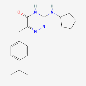 molecular formula C18H24N4O B2710301 3-(环戊基氨基)-6-(4-异丙基苯甲基)-1,2,4-三嗪-5(4H)-酮 CAS No. 899943-45-4