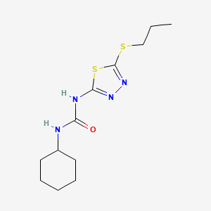 molecular formula C12H20N4OS2 B2710305 1-Cyclohexyl-3-(5-(propylthio)-1,3,4-thiadiazol-2-yl)urea CAS No. 898436-43-6