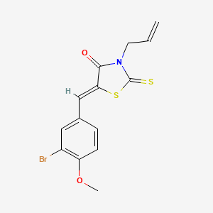 molecular formula C14H12BrNO2S2 B2710307 5-((3-溴-4-甲氧基苯基)亚甲基)-3-丙-2-烯基-2-硫代-1,3-噻唑烷-4-酮 CAS No. 331736-48-2