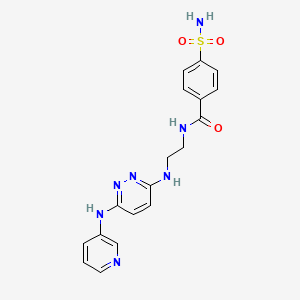 molecular formula C18H19N7O3S B2710310 N-(2-((6-(pyridin-3-ylamino)pyridazin-3-yl)amino)ethyl)-4-sulfamoylbenzamide CAS No. 1226429-86-2