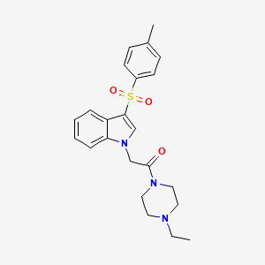 molecular formula C23H27N3O3S B2710325 1-(4-ethylpiperazin-1-yl)-2-(3-tosyl-1H-indol-1-yl)ethanone CAS No. 946306-27-0