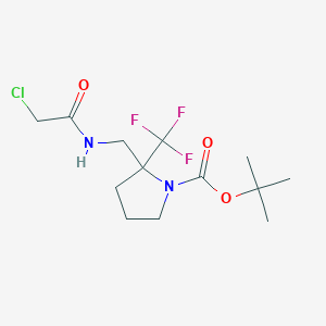 molecular formula C13H20ClF3N2O3 B2710326 Tert-butyl 2-[[(2-chloroacetyl)amino]methyl]-2-(trifluoromethyl)pyrrolidine-1-carboxylate CAS No. 2411278-95-8