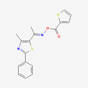 molecular formula C17H14N2O2S2 B2710328 4-甲基-2-苯基-5-{[(2-噻吩基甲酰)氧基]乙亚胺基}-1,3-噻唑 CAS No. 477857-92-4