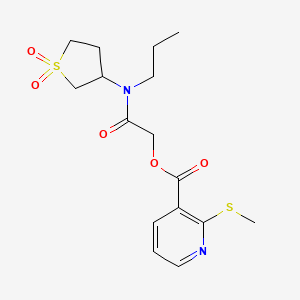 molecular formula C16H22N2O5S2 B2710329 [(1,1-Dioxo-1lambda6-thiolan-3-yl)(propyl)carbamoyl]methyl 2-(methylsulfanyl)pyridine-3-carboxylate CAS No. 878967-97-6