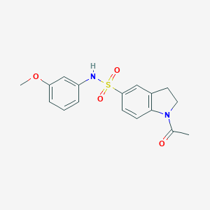 molecular formula C17H18N2O4S B271033 1-acetyl-N-(3-methoxyphenyl)-5-indolinesulfonamide 