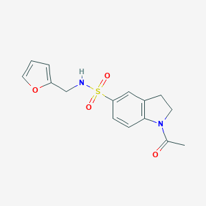 molecular formula C15H16N2O4S B271035 1-acetyl-N-(2-furylmethyl)-5-indolinesulfonamide 